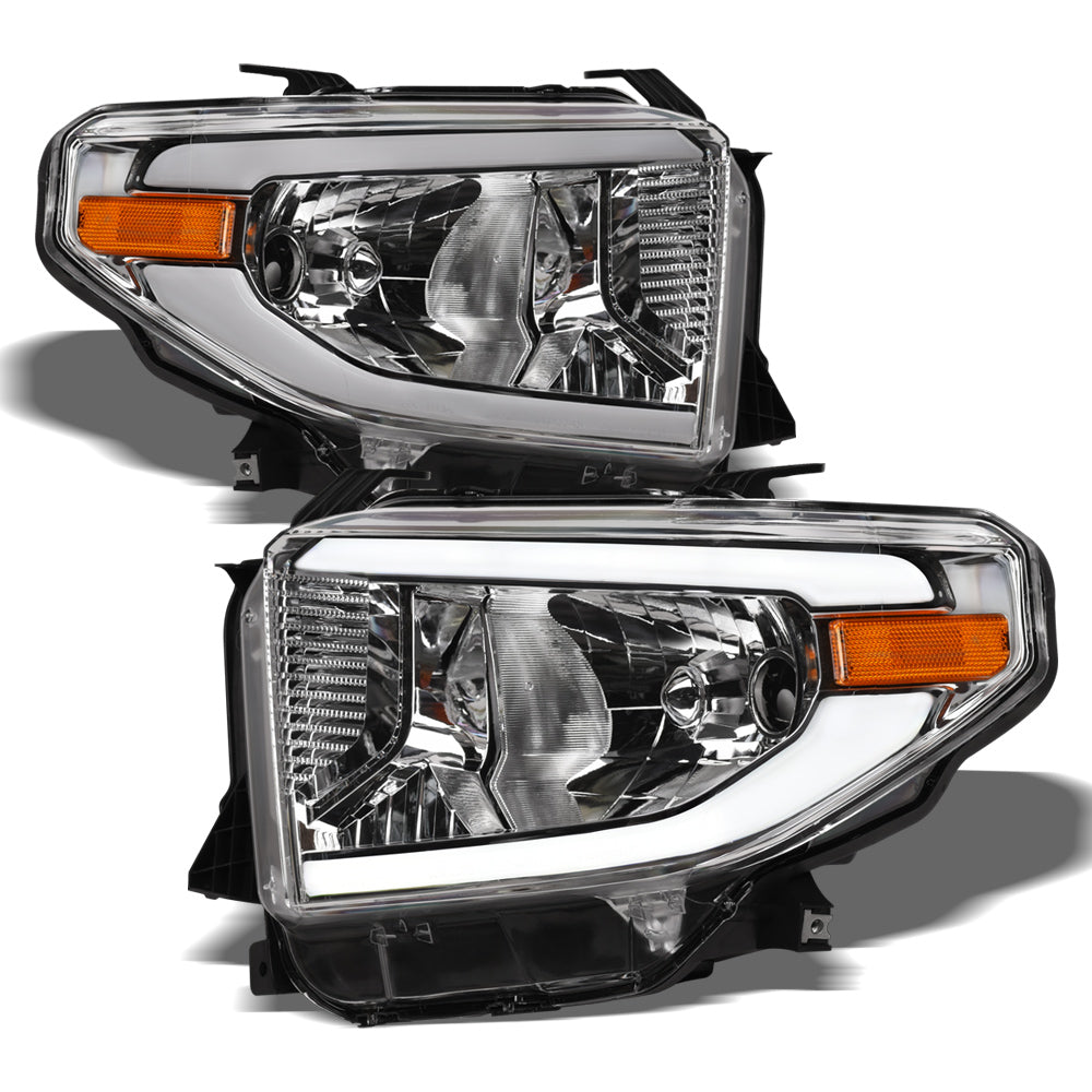 2014-2021 Toyota Tundra Chrome LED Crystal Headlights - TYTD14D