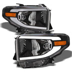 2014-2021 Toyota Tundra LED Crystal Headlights Black - JDMA