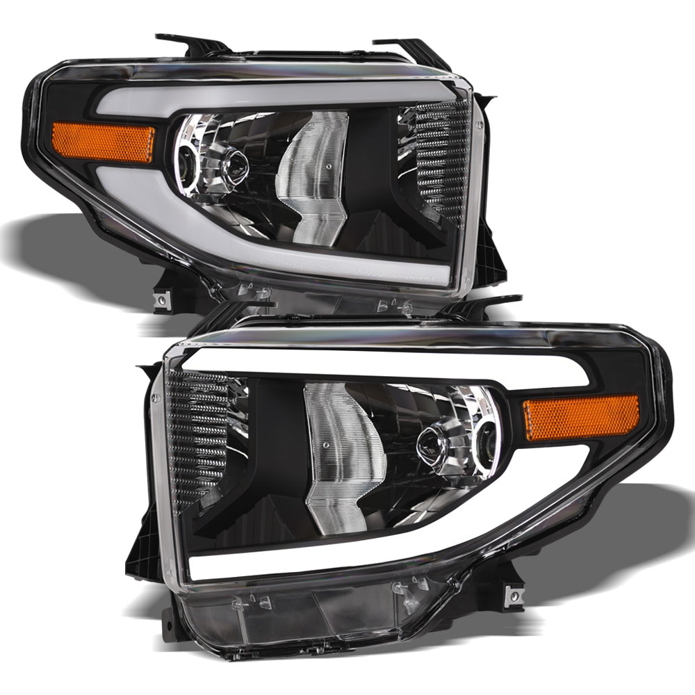 2014-2021 Toyota Tundra LED Crystal Headlights Black - JDMA
