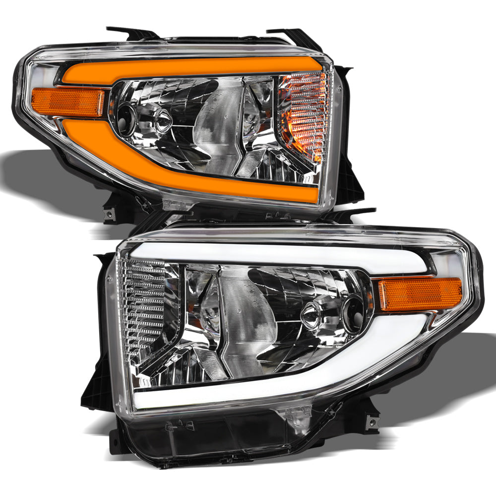 14-21 Toyota Tundra Chrome Crystal Headlights Sequential LED - TYTD14DS