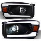 06-08 Dodge Ram Full LED Projector Headlights Black - DGPU06C.06