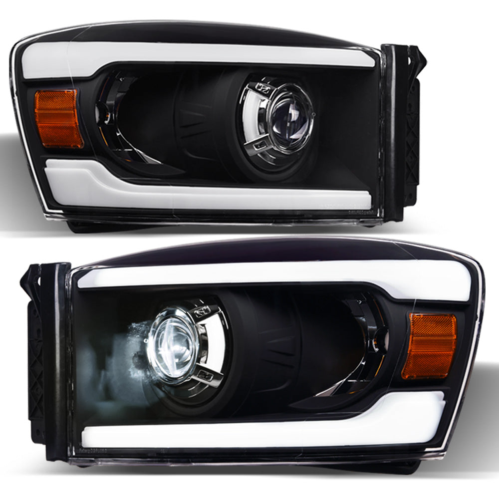 06-08 Dodge Ram Full LED Projector Headlights Black - DGPU06C.06