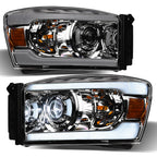 06-08 Dodge Ram Full LED Projector Headlights Chrome - DGPU06C