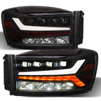 2006-2009 Dodge Ram Full LED Projector Headlights Black