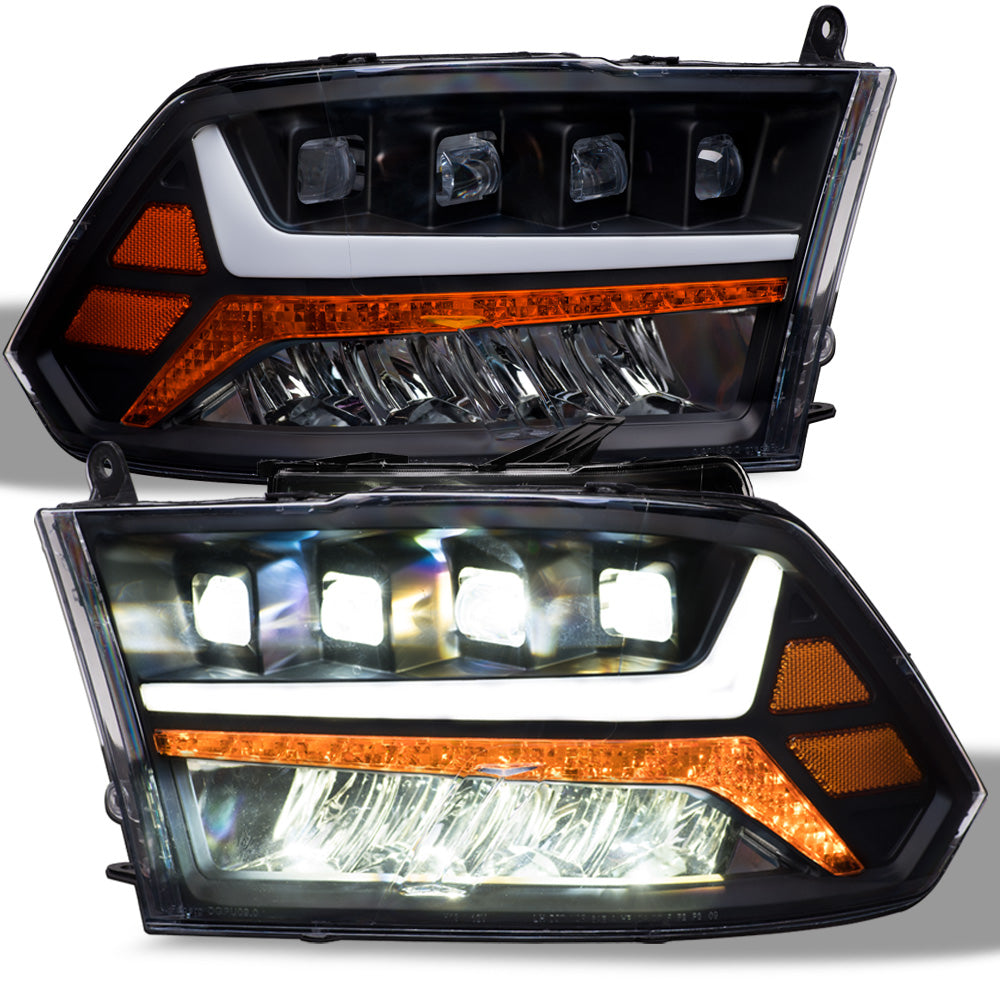 2009-2022 Dodge Ram 1500/2500/3500 Full LED Projector Headlights - Black
