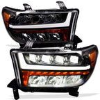 07-13 Toyota Tundra 08-17 Sequoia Full LED Projector Headlights Black