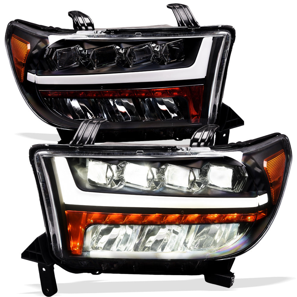 07-13 Toyota Tundra 08-17 Sequoia Full LED Projector Headlights Black