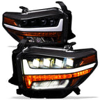 2014-2021 Toyota Tundra Full LED Projector Headlights Black Amber