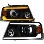 04-08 Ford F-150 Projector Headlights Sequential LED - Black
