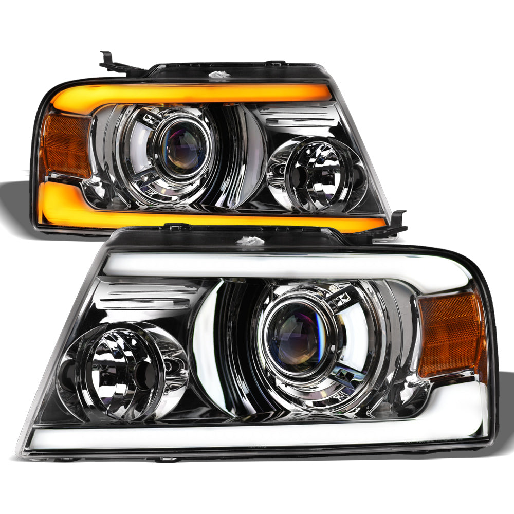 04-08 Ford F-150 Projector Headlights Sequential LED Chrome