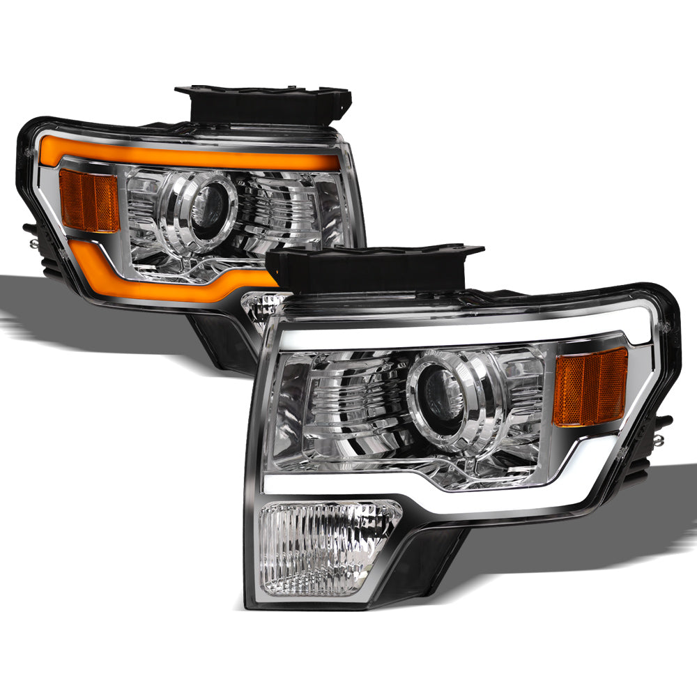 09-14 Ford F-150 Chrome Projector Headlights Sequential LED Signal