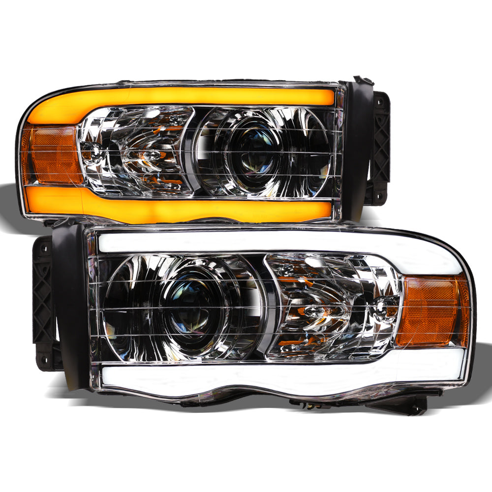 02-05 Dodge Ram Projector Headlights Sequential LED Turn Signal Chrome
