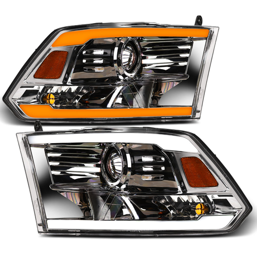 2009-2024 Dodge Ram 1500 2500 3500 Projector Headlights Sequential LED - Chrome