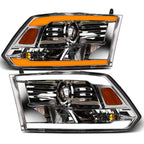 2009-2024 Dodge Ram 1500 2500 3500 Projector Headlights Sequential LED - Chrome