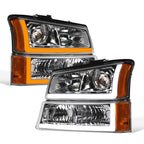 2002-2007 Chevrolet Silverado Avalanche Projector Headlights Chrome