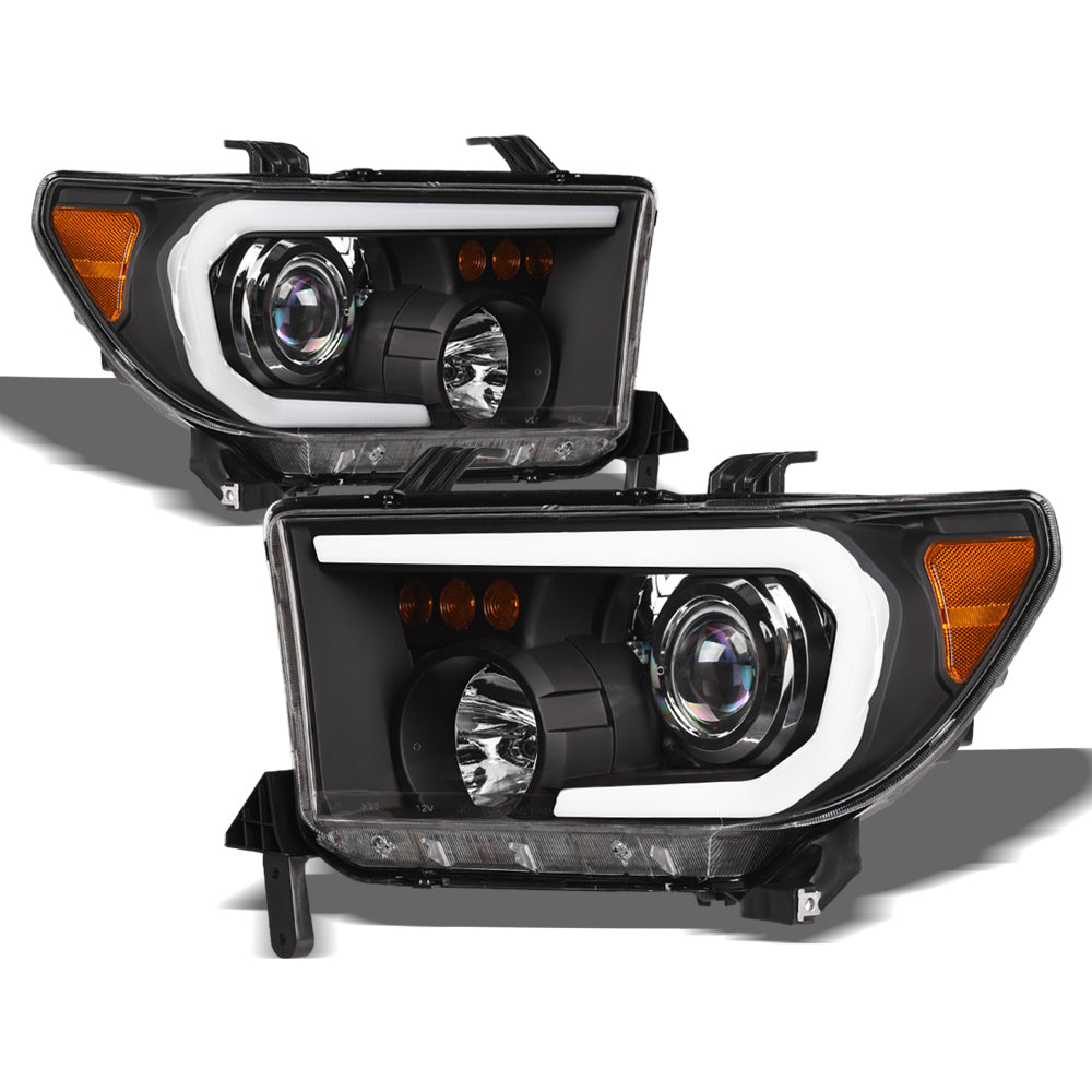 2007-2017 Toyota Tundra Sequoia Projector Headlights LED Halo - Black