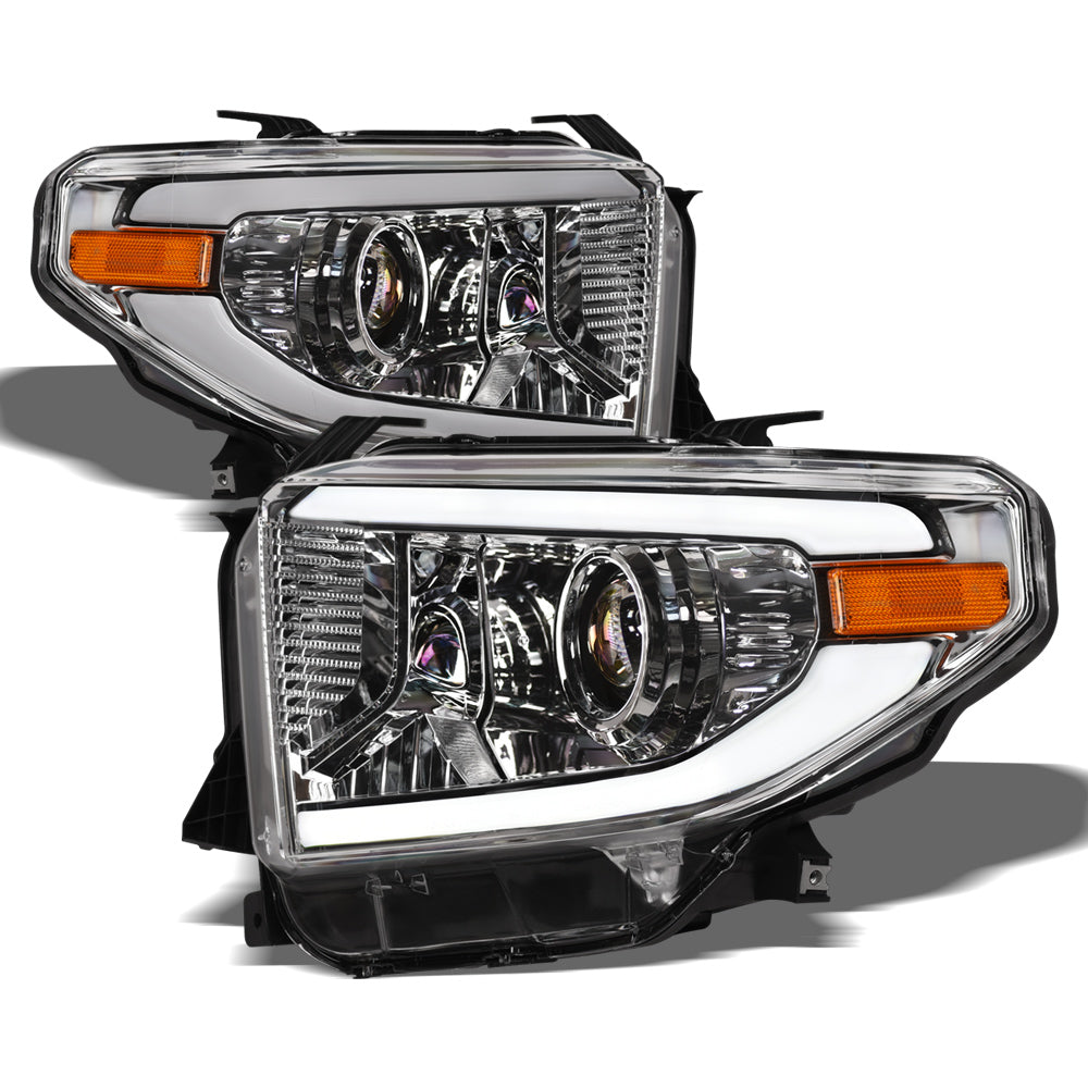 2014-2021 Toyota Tundra LED Halo Projector Headlights Chrome