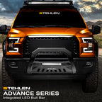 2010-2018 Jeep Wrangler JK Bull Guard w/ LED Light Bar - Matte Black
