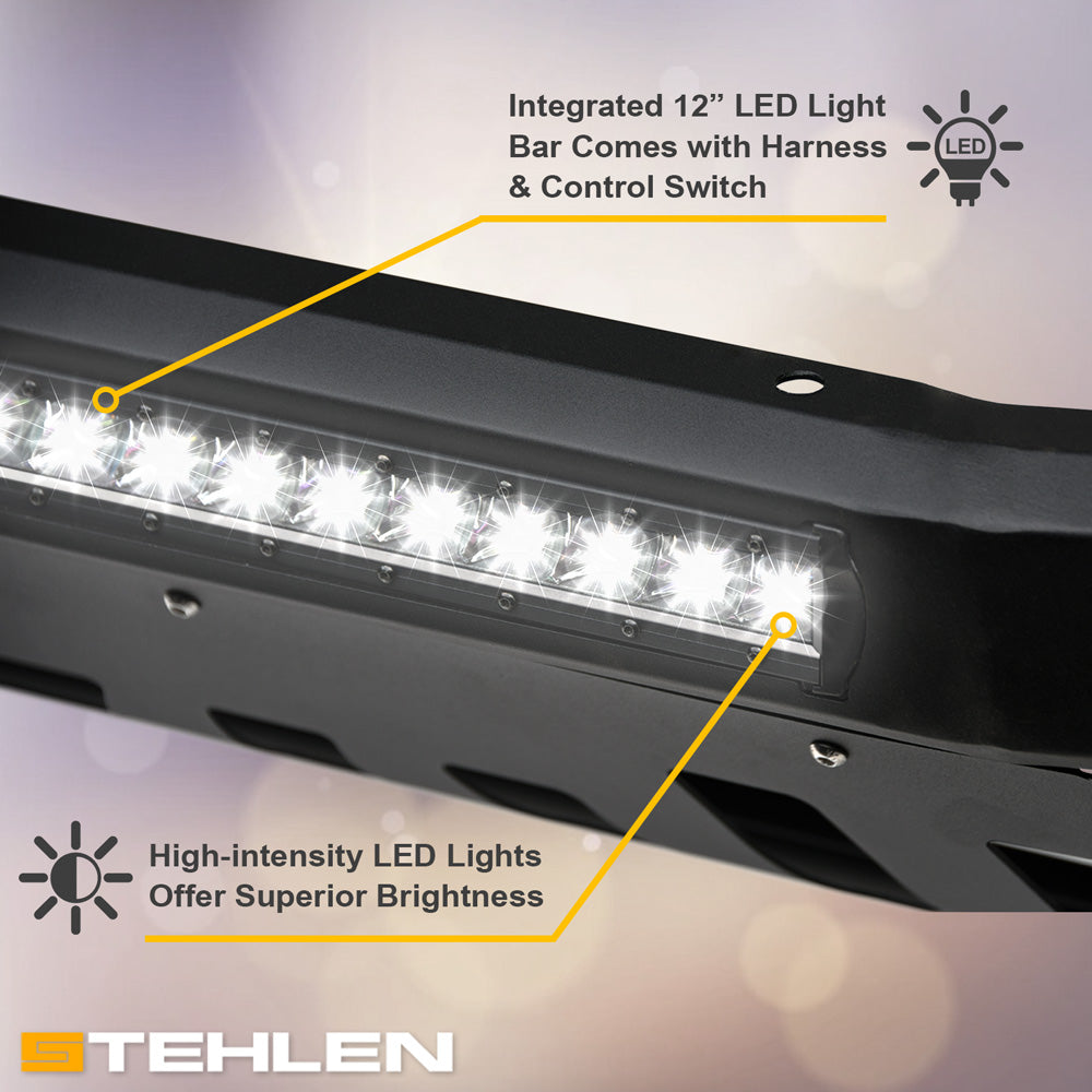 2002-2009 Chevrolet Trailblazer & GMC Envoy Bull Guard w/LED - Matte Black