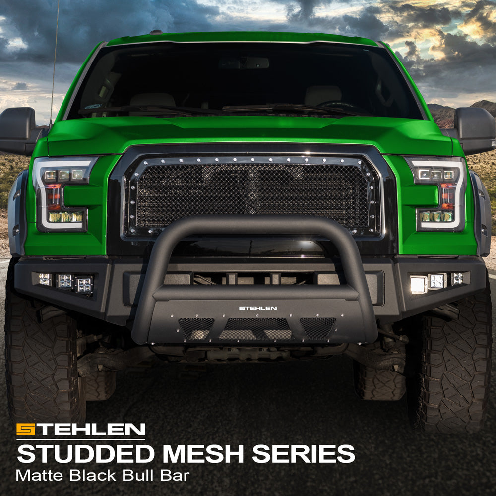 2021-2024 Ford Bronco Studded Mesh Bull Guard - Matte Black
