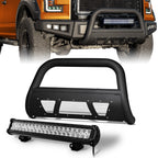 Ford F-150 Expedition Studded Mesh Bull Guard Combo w/ LED Light Bar
