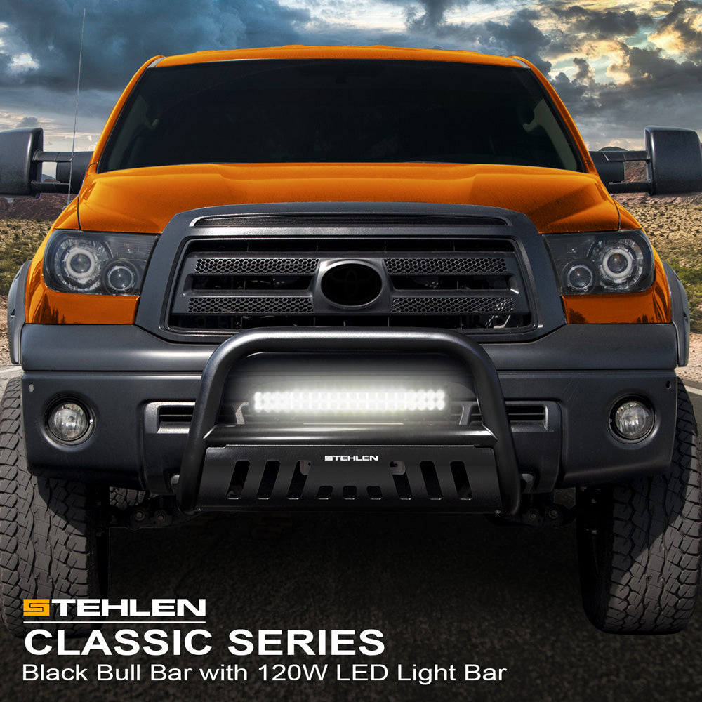 2004-2012 Chevrolet Colorado GMC Canyon Bull Bar + LED Light Bar Combo - Black