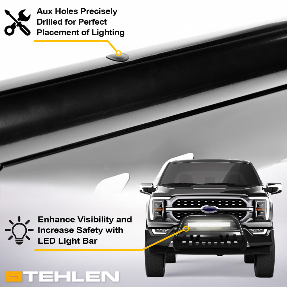 2005-2011 Dodge Dakota Bull Bar + 21.5" LED Light Bar - Black