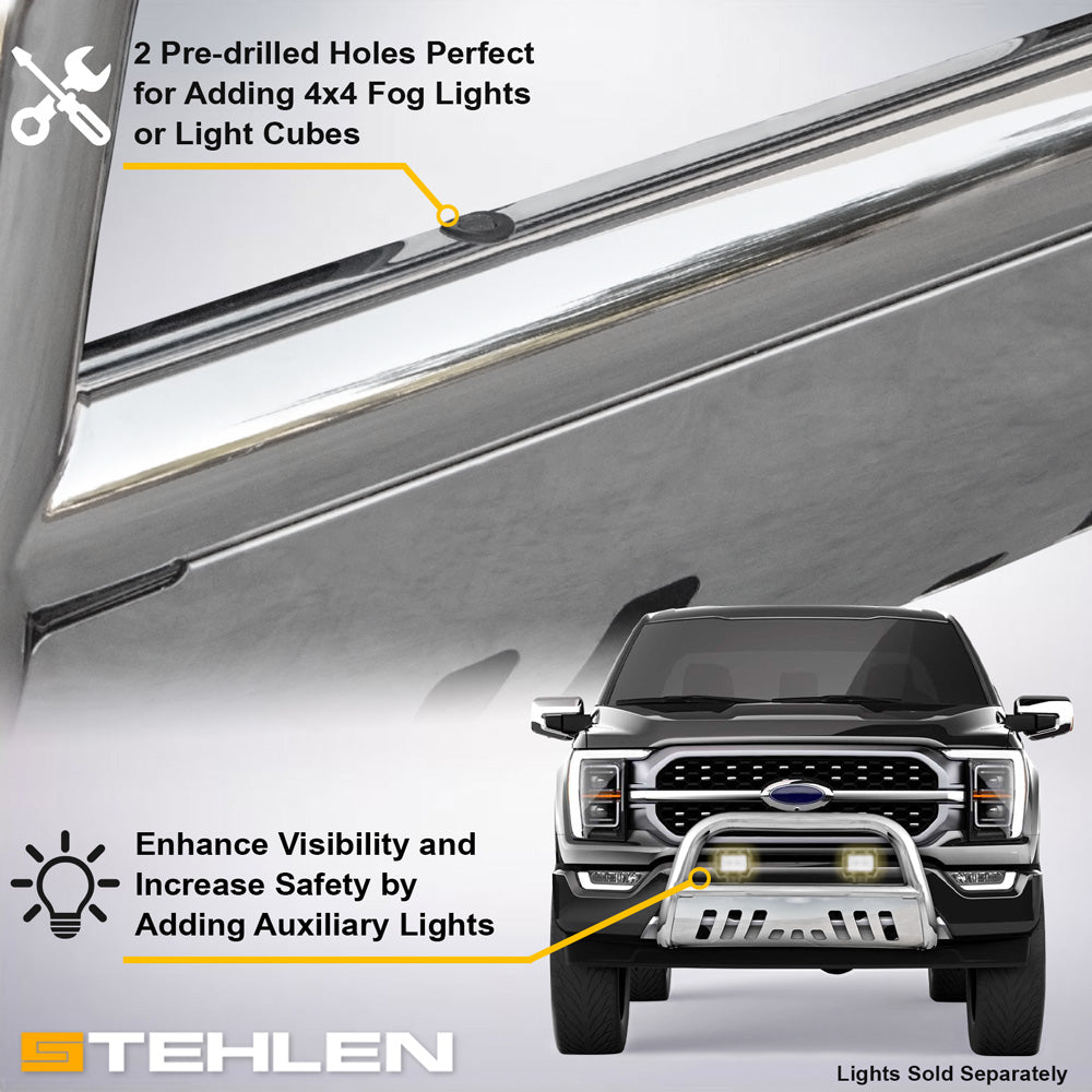 2004-2009 Dodge Durango Chrysler Aspen Bull Guard Chrome - A070309A