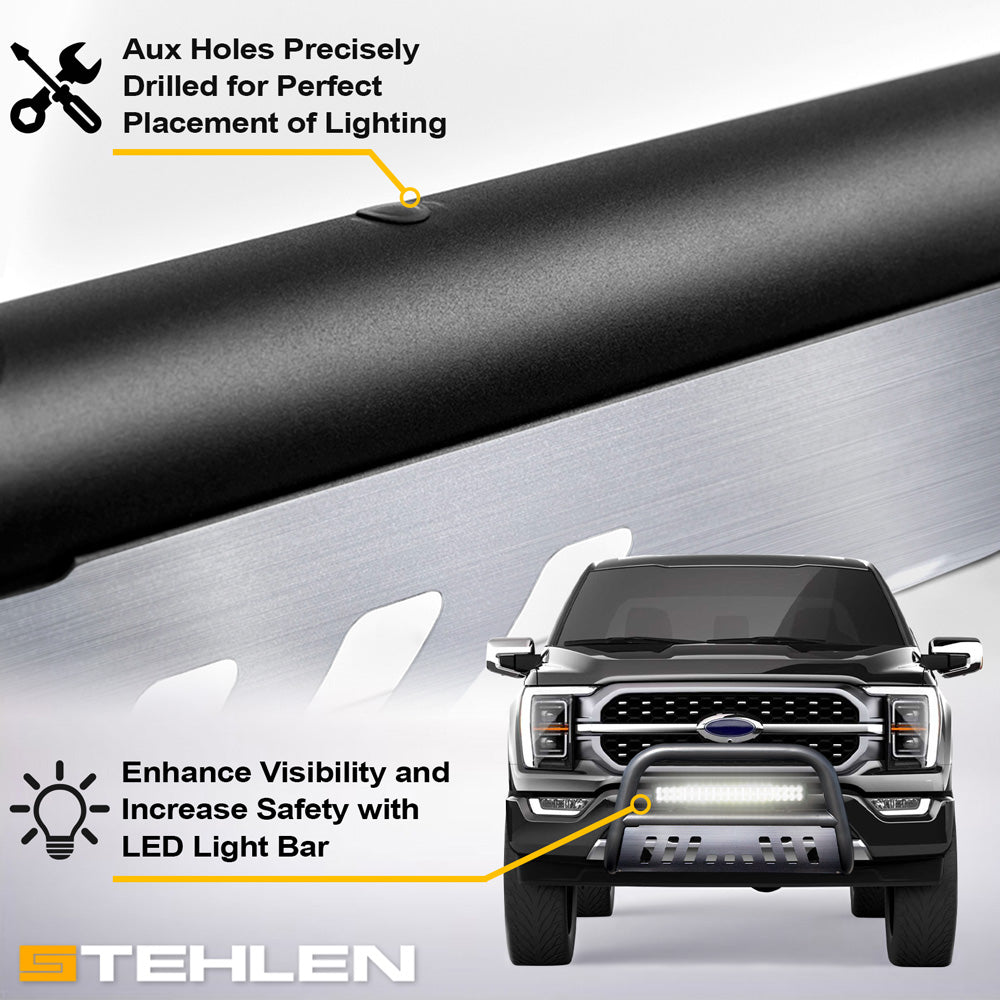 1992-1999 Chevrolet GMC SUV Bull Bar w/ LED Light Bar - Matte Black