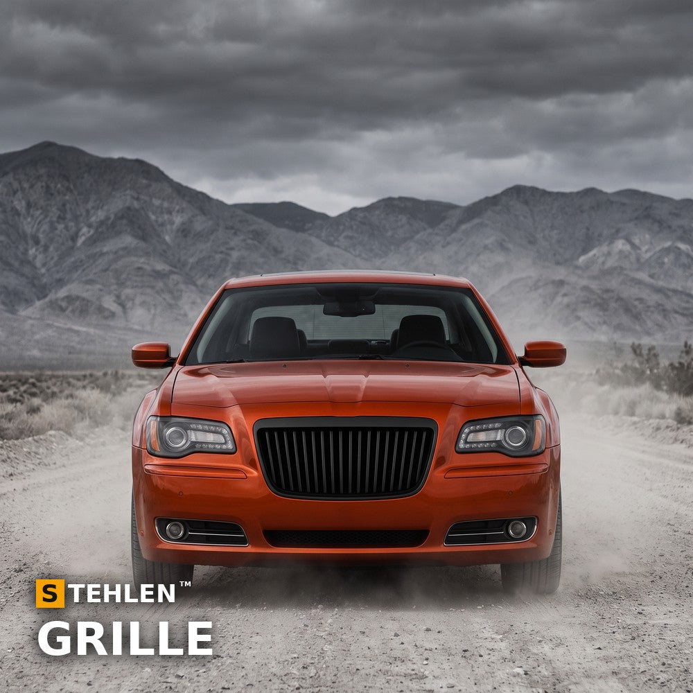 2011-2014 Chrysler 300 Vertical Style Front Grille — Matte Black — installed