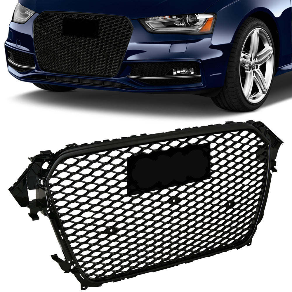 2013-2016 Audi A4 S4 RS Style Honeycomb Mesh Grille - Black
