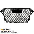 2013-2016 Audi A4 S4 RS Style Honeycomb Mesh Grille - Black