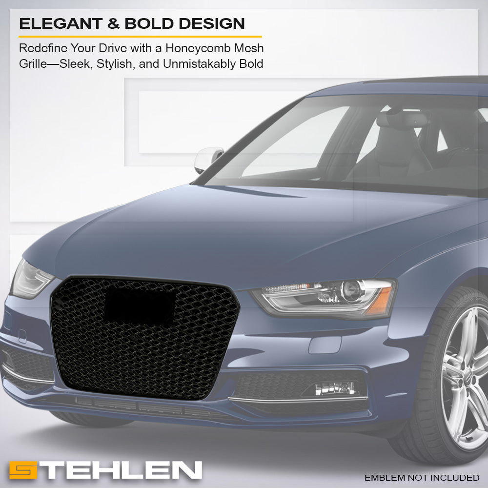 2013-2016 Audi A4 S4 RS Style Honeycomb Mesh Grille - Black