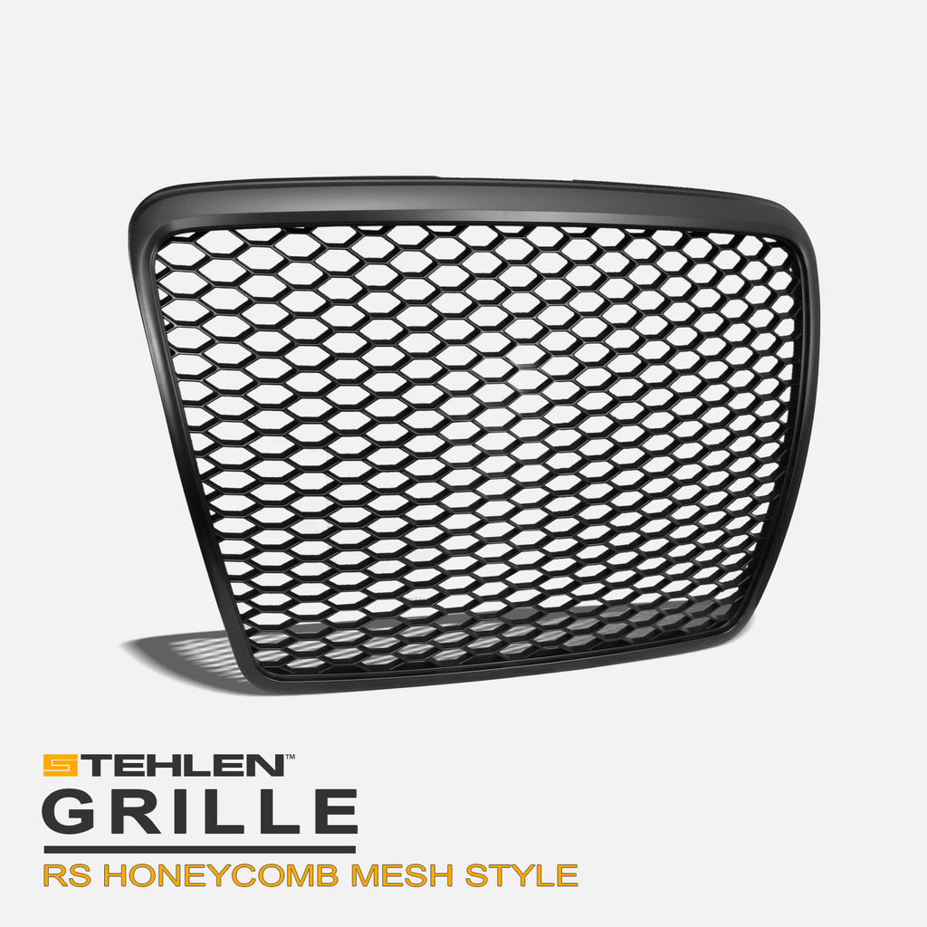 2008-2011 Audi A6 S6 RS Style Honeycomb Mesh Front Grille - Black