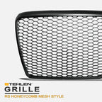 2008-2011 Audi A6 S6 RS Style Honeycomb Mesh Front Grille - Matte Black