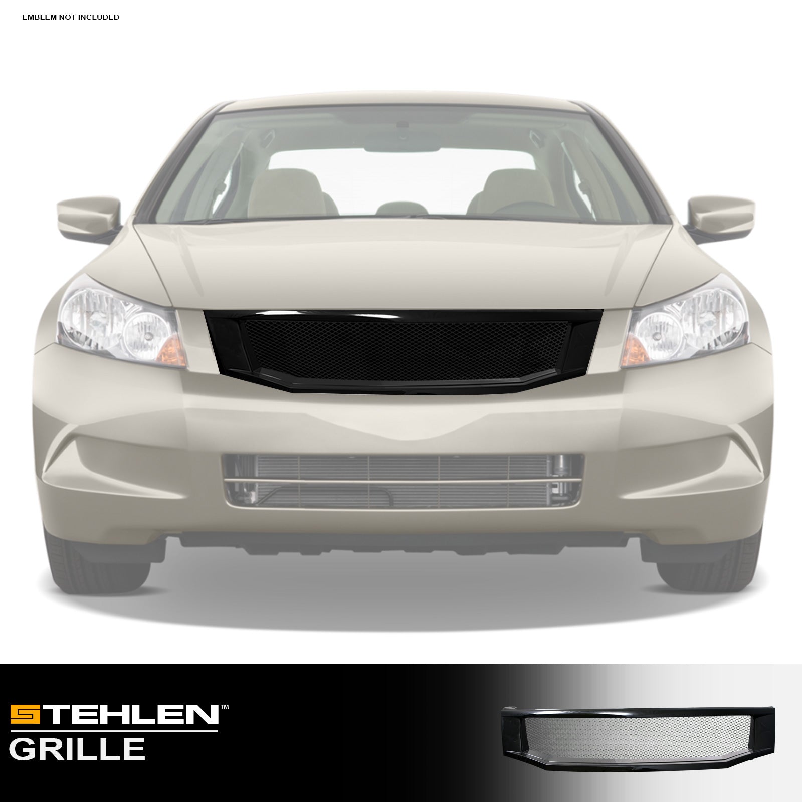 2008-2010 Honda Accord 4-Door Sedan Front Grille - Matte Black