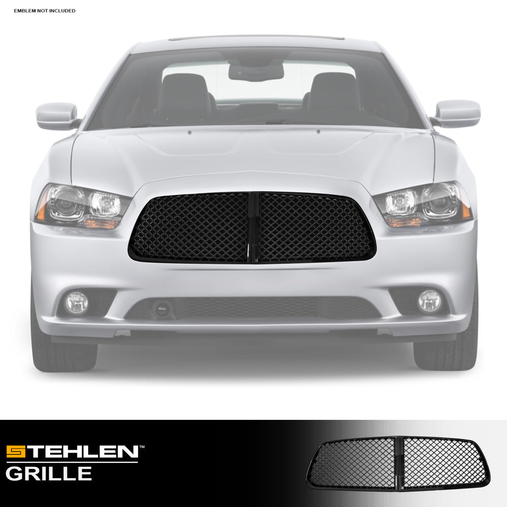 2011-2014 Dodge Charger Front Grille - Matte Black Mesh Style