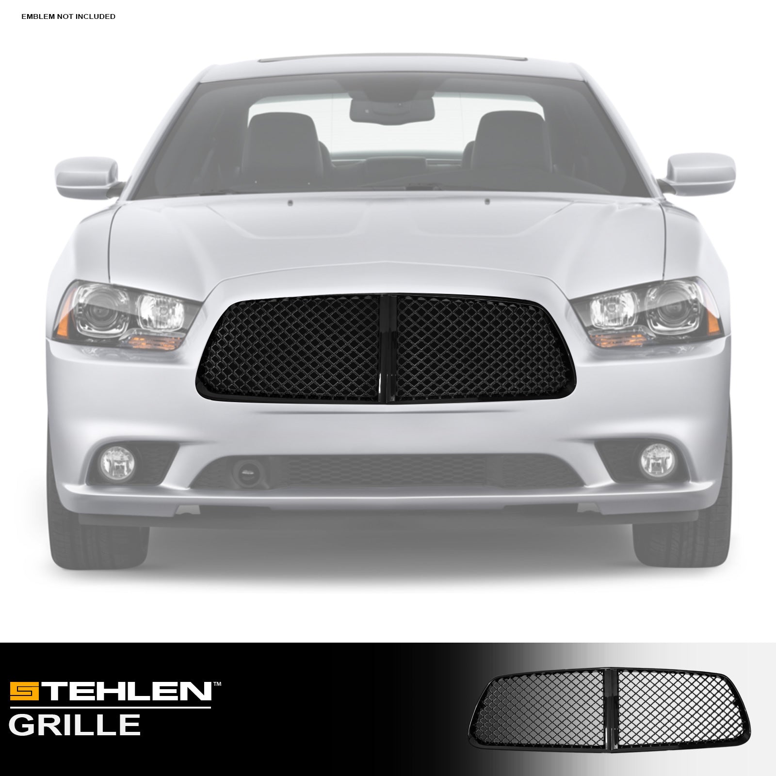 2011-2014 Dodge Charger Front Grille - Matte Black Mesh Style