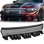 2015-2023 Dodge Charger Hex Style Front Grille w/LED Light Bar - Matte Black