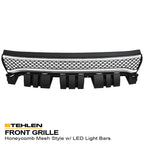 2015-2023 Dodge Charger Hex Style Front Grille w/LED Light Bar - Matte Black