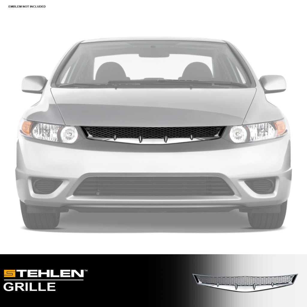 2006-2008 Honda Civic Coupe Front Grille - Chrome Trim