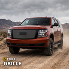 2015-2018 GMC Yukon & Yukon XL Mesh Style ABS Front Grille — Black — installed