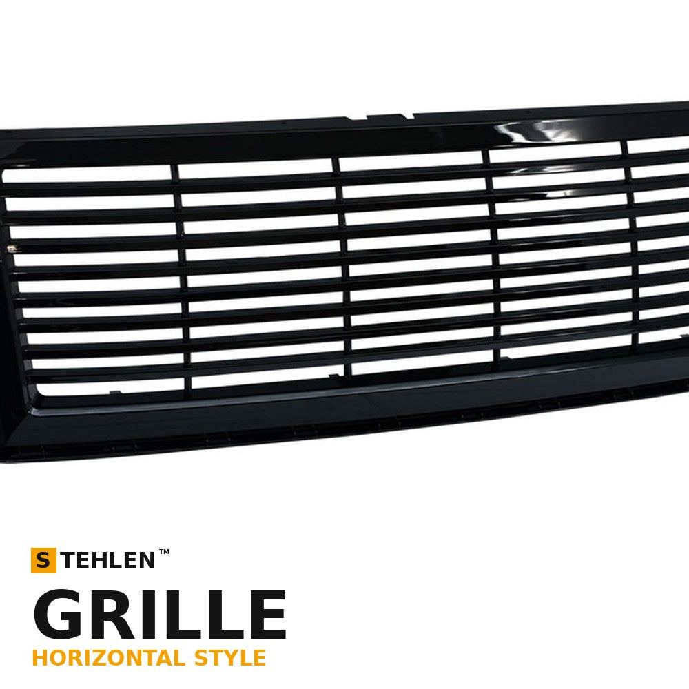 2007-2008 Ford Expedition Horizontal Front Bumper Grille — Black
