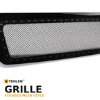 2004-2008 Ford F-150 Studded Wire Mesh Front Grille w/ Chrome Rivets — Black