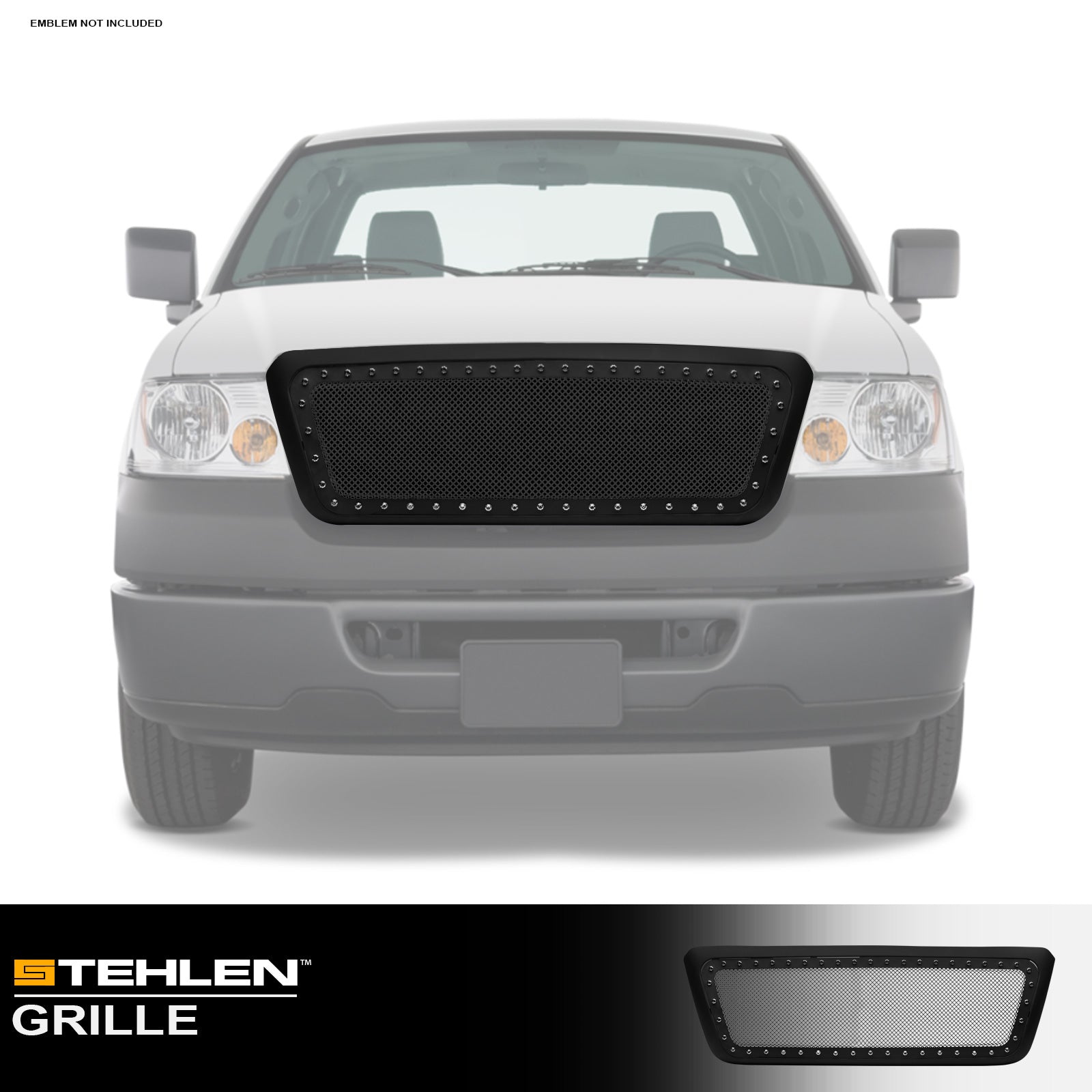 2004-2008 Ford F-150 Mesh Rivet Style Front Grille - Matte Black