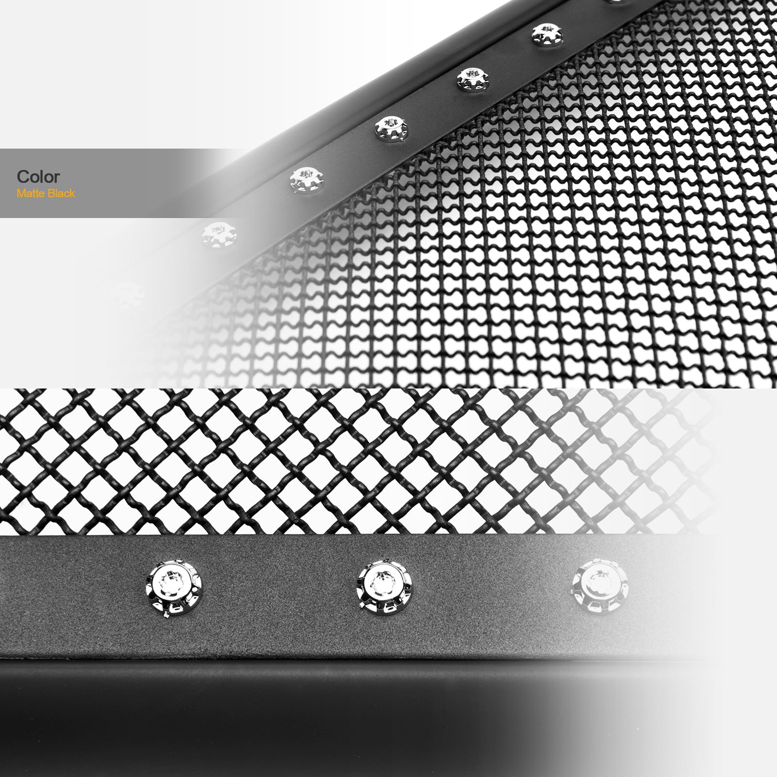 2004-2008 Ford F-150 Mesh Rivet Style Front Grille - Matte Black