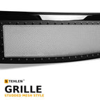 2009-2014 Ford F-150 Studded Wire Mesh Front Grille w/ Chrome Rivets — Black