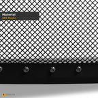 2009-2014 Ford F-150 Studded Wire Mesh Front Grille w/ Chrome Rivets — Black — detail