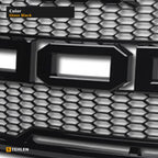 2009-2014 Ford F-150 Raptor Style Front Grille w/ Amber LED Lights — Black — detail