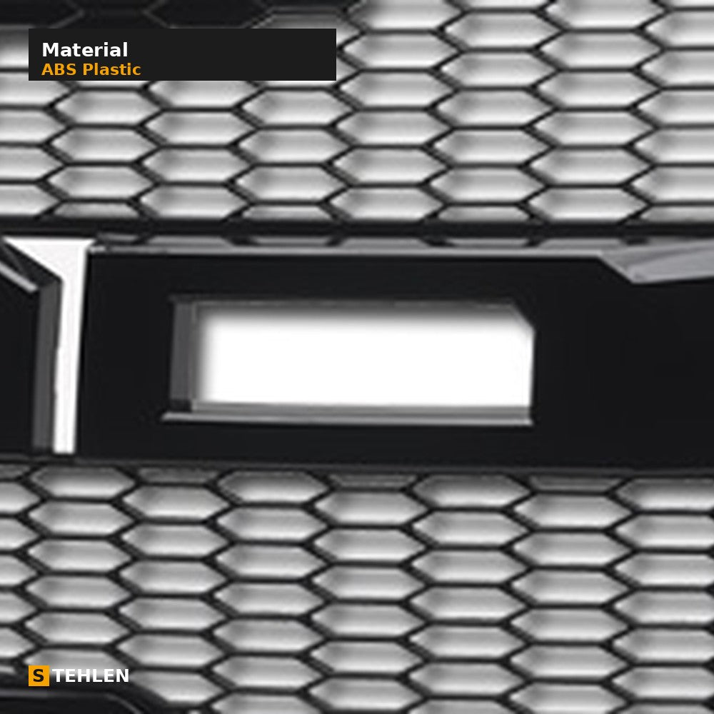 2009-2014 Ford F-150 Raptor Style Front Grille w/ Amber LED Lights — Black — detail